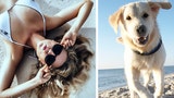 Dog Tries To Yank Off Colombian Soccer Influencer’s Bikini Top At The Beach